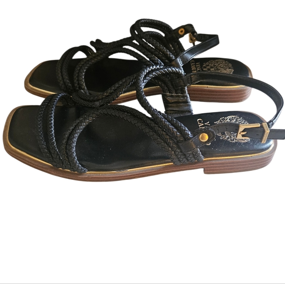 Vince Camuto Thea Braided Leather Square Toe Sandals Women 7.5M - Picture 2 of 7
